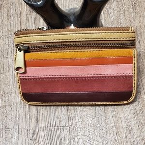 Fossil leather tri-color wallet
